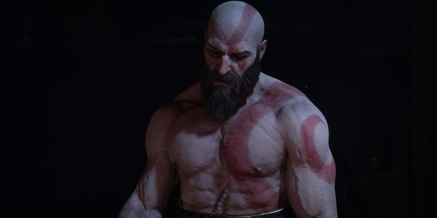 god of war ragnarok kratos shirtless