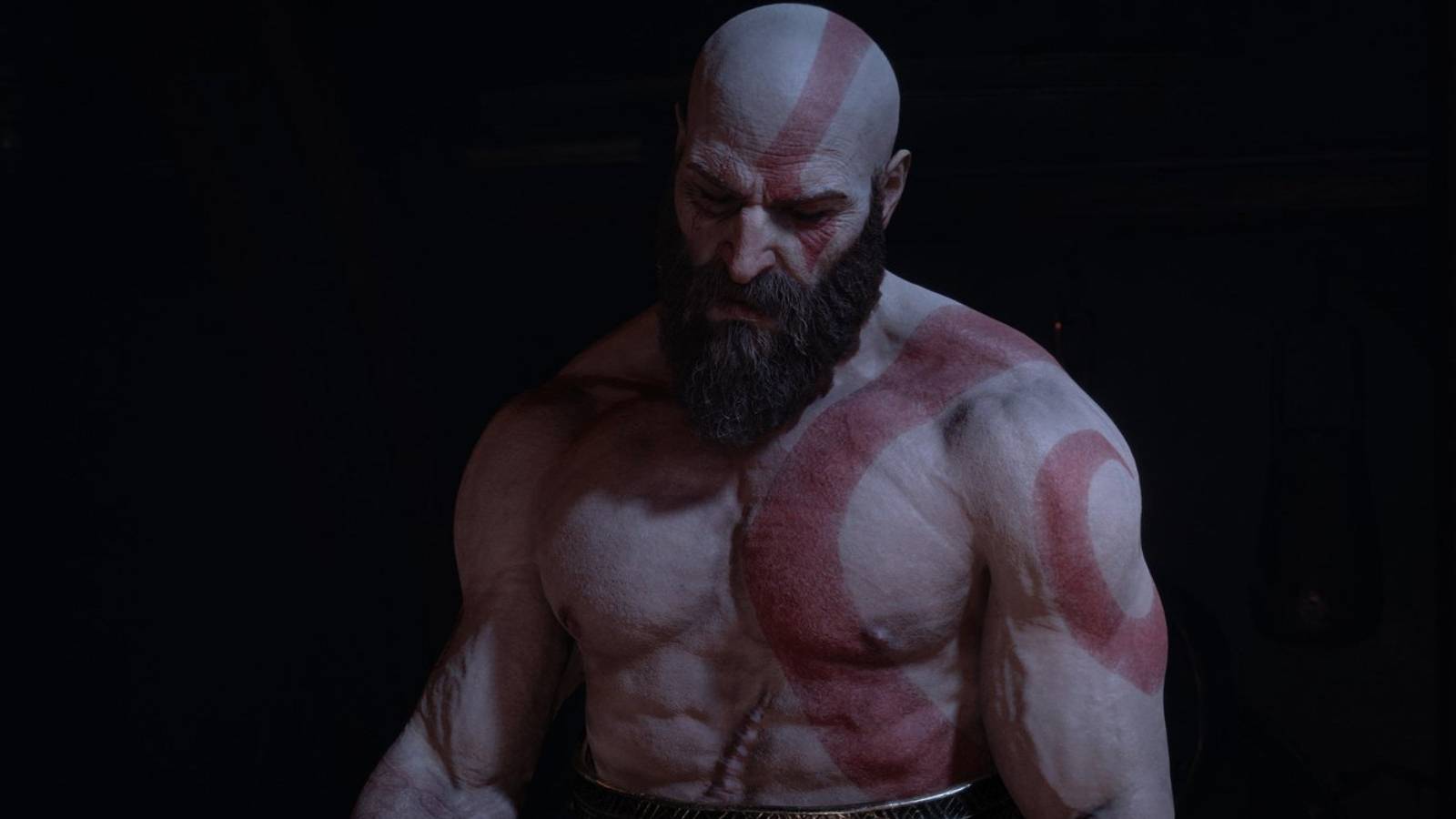 god of war ragnarok kratos shirtless