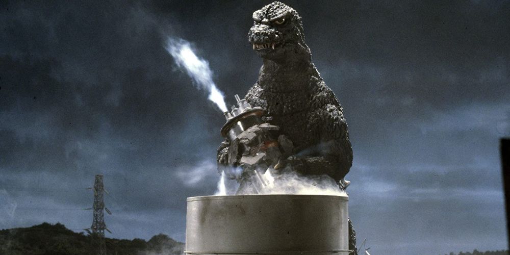 Godzilla destroys a nuclear reactor to absorb it's energy.