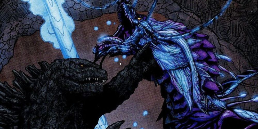 Godzilla vs. Tiamat in the Godzilla Dominion comic.