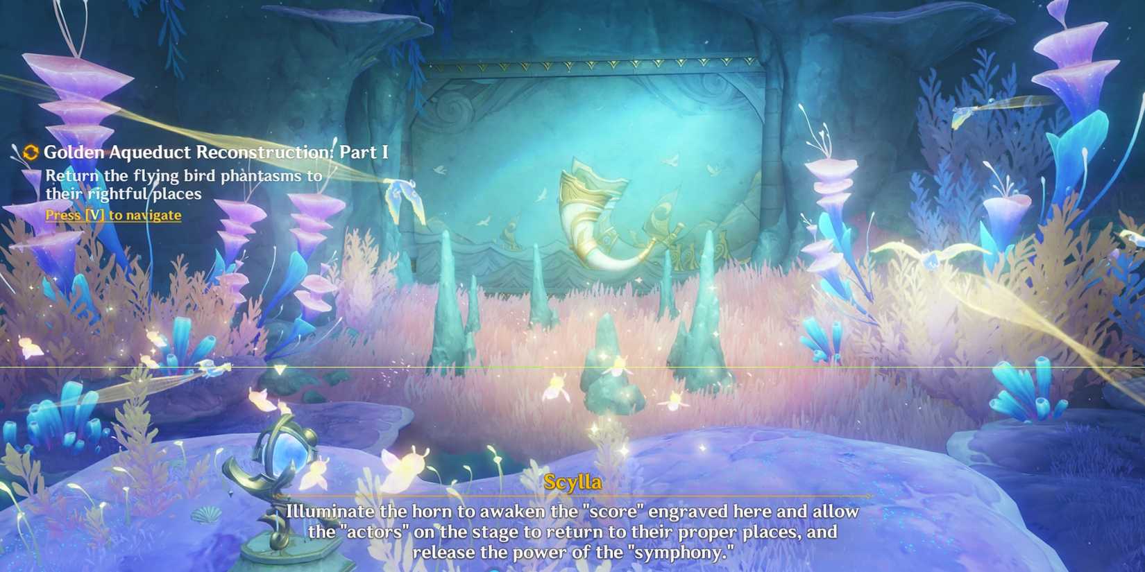 Golden Aqueduct Reconstruction Part 1 return flying bird phantasm in genshin impact