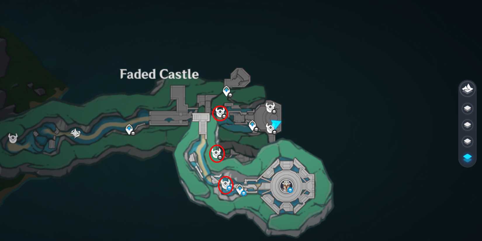 golem faded castle location 2-3-4 in genshin impact