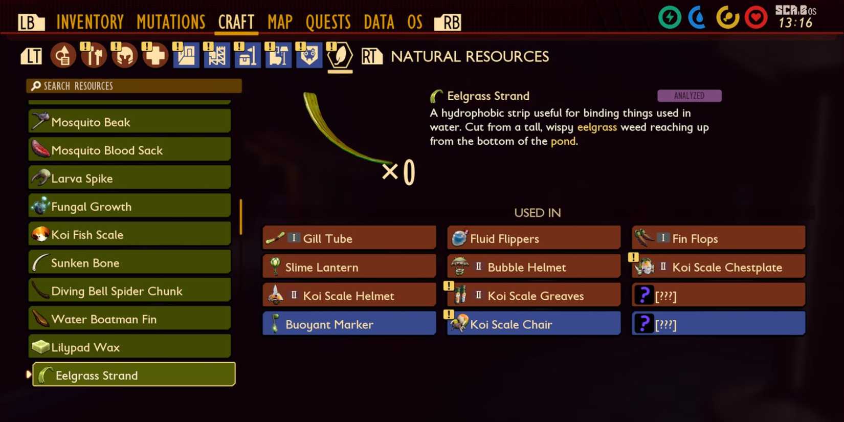 grounded eelgrass strand resources menu