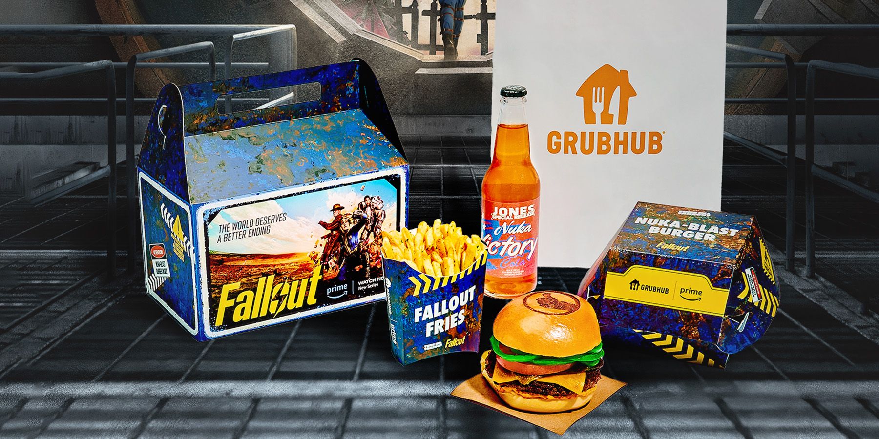 Grubhub Nuka-Blast Burger Meal Fallout Amazon Prime TV show promo