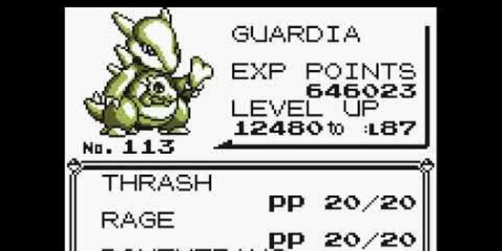 Guardia in the Pokemon R&G beta