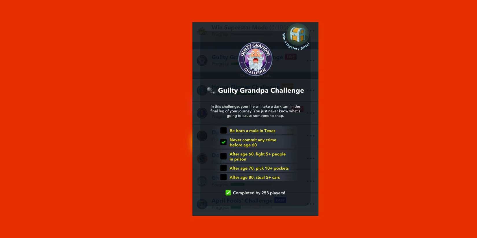 guilty grandpa challenge bitlife