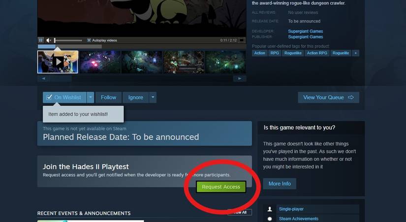 hades 2 request access steam