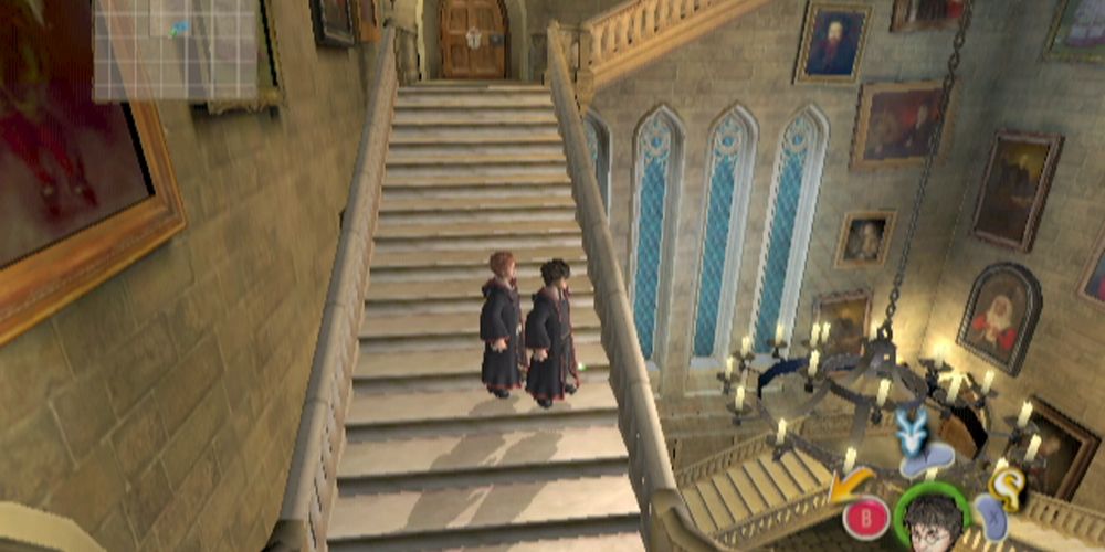 Harry Potter and the Prisoner of Azkaban harry and ron exploring hogwarts