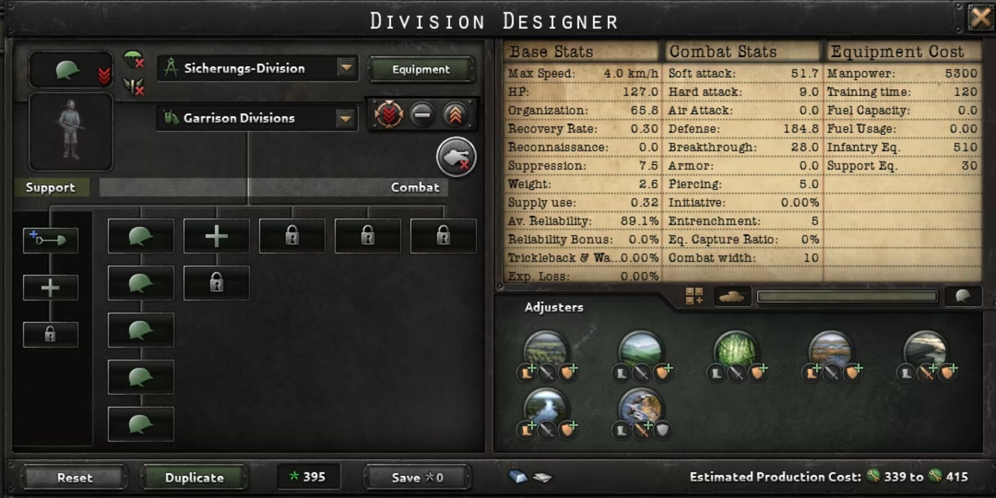 Hearts of Iron 4 10-Width Infantry Division Template