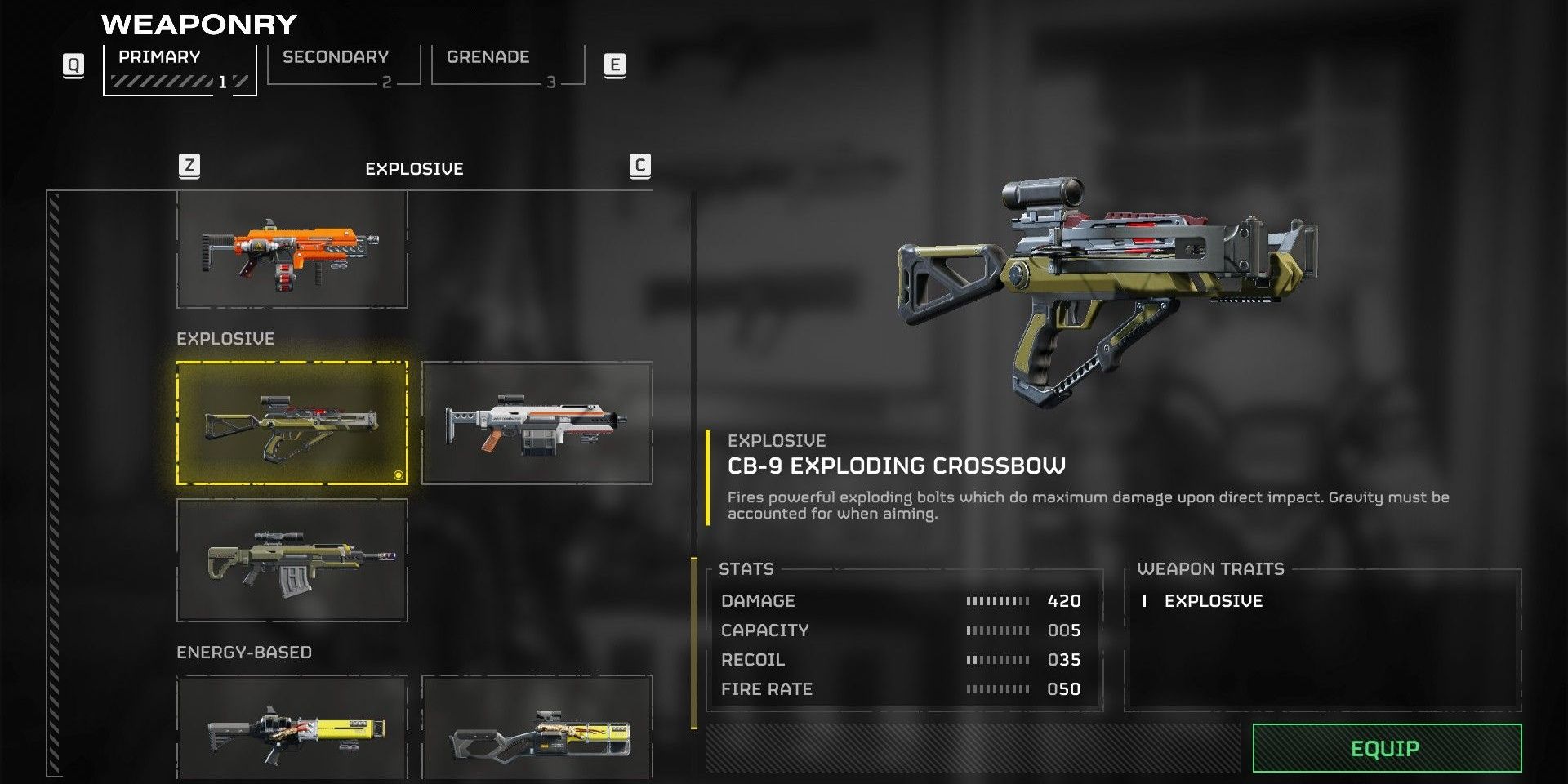 Helldivers 2 Exploding Crossbow stats