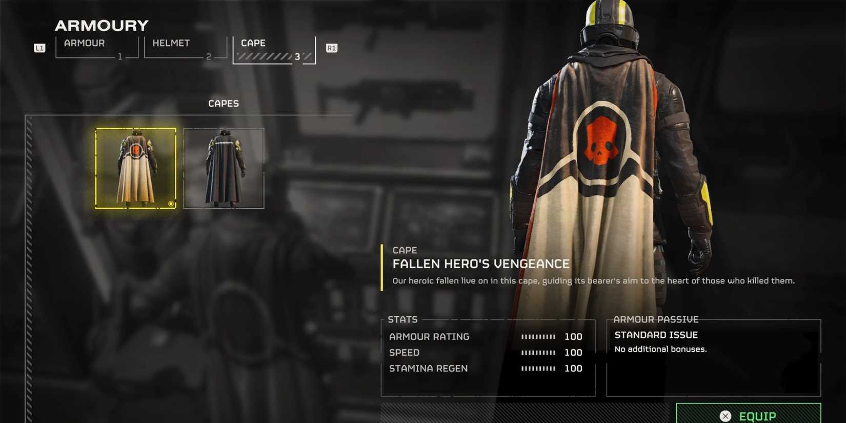 helldivers 2 Fallen Hero’s Vengeance Cape