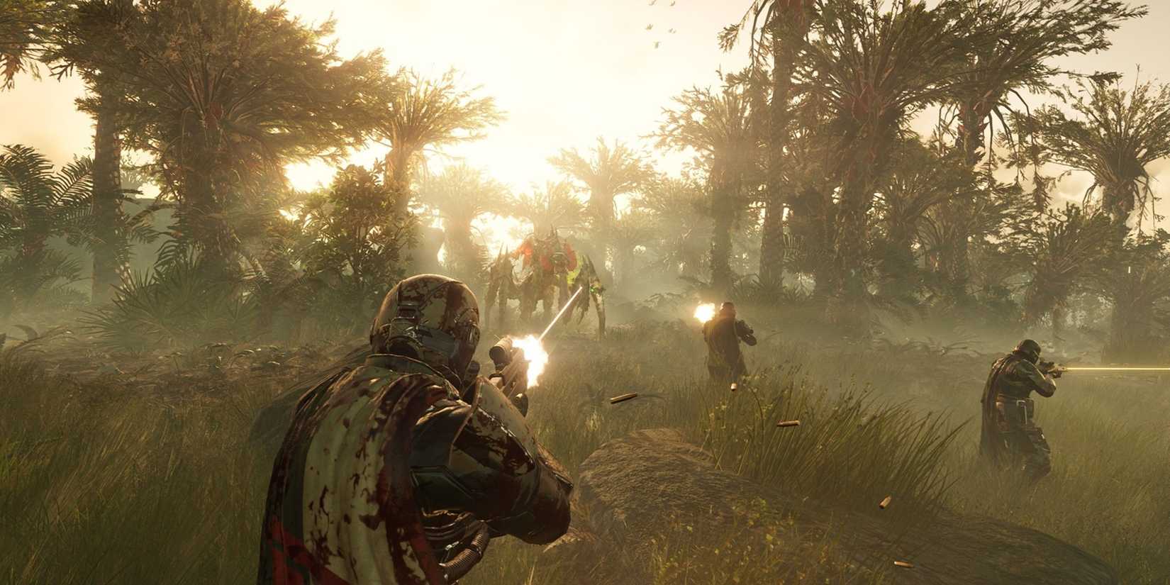 Helldivers 2 player holding a marksman rifle 