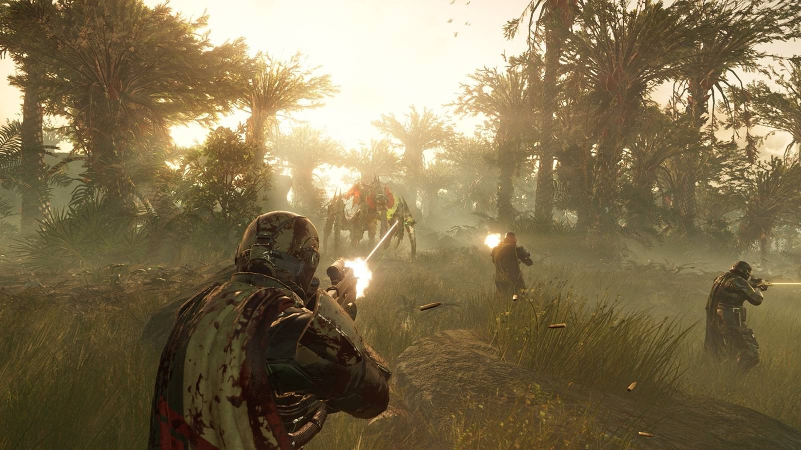 Helldivers 2 player holding a marksman rifle 