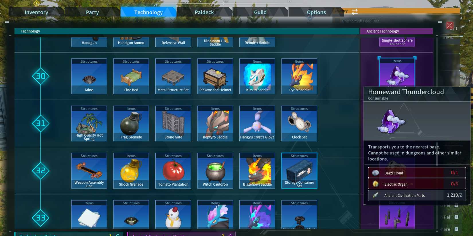 homeward thundercloud in Palworld