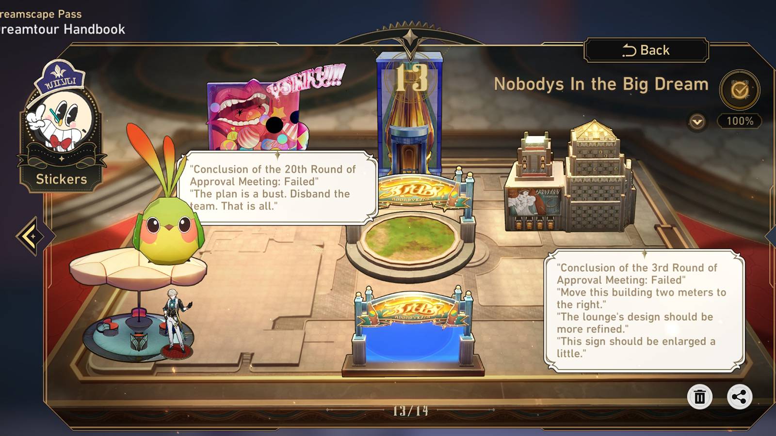 honkai star rail hsr dreamscape pass chapter 13 nobodys in the big dream sticker