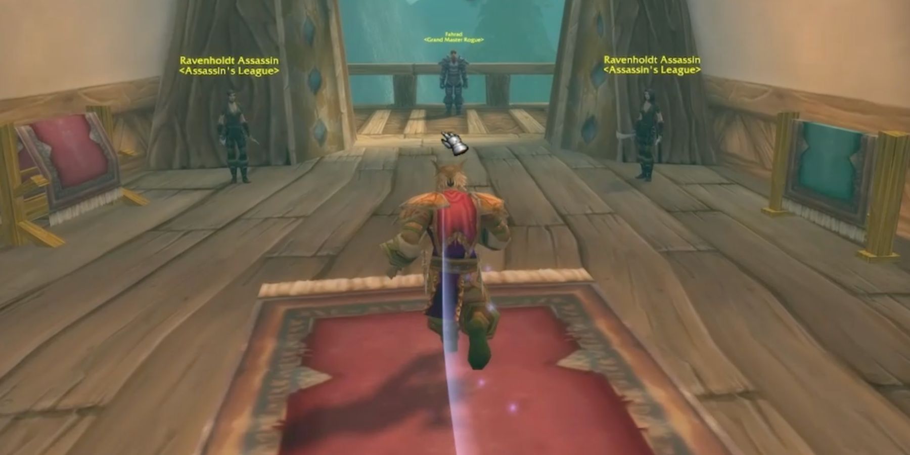 A character running down a hallway in World of Warcraft Season of Discovery
