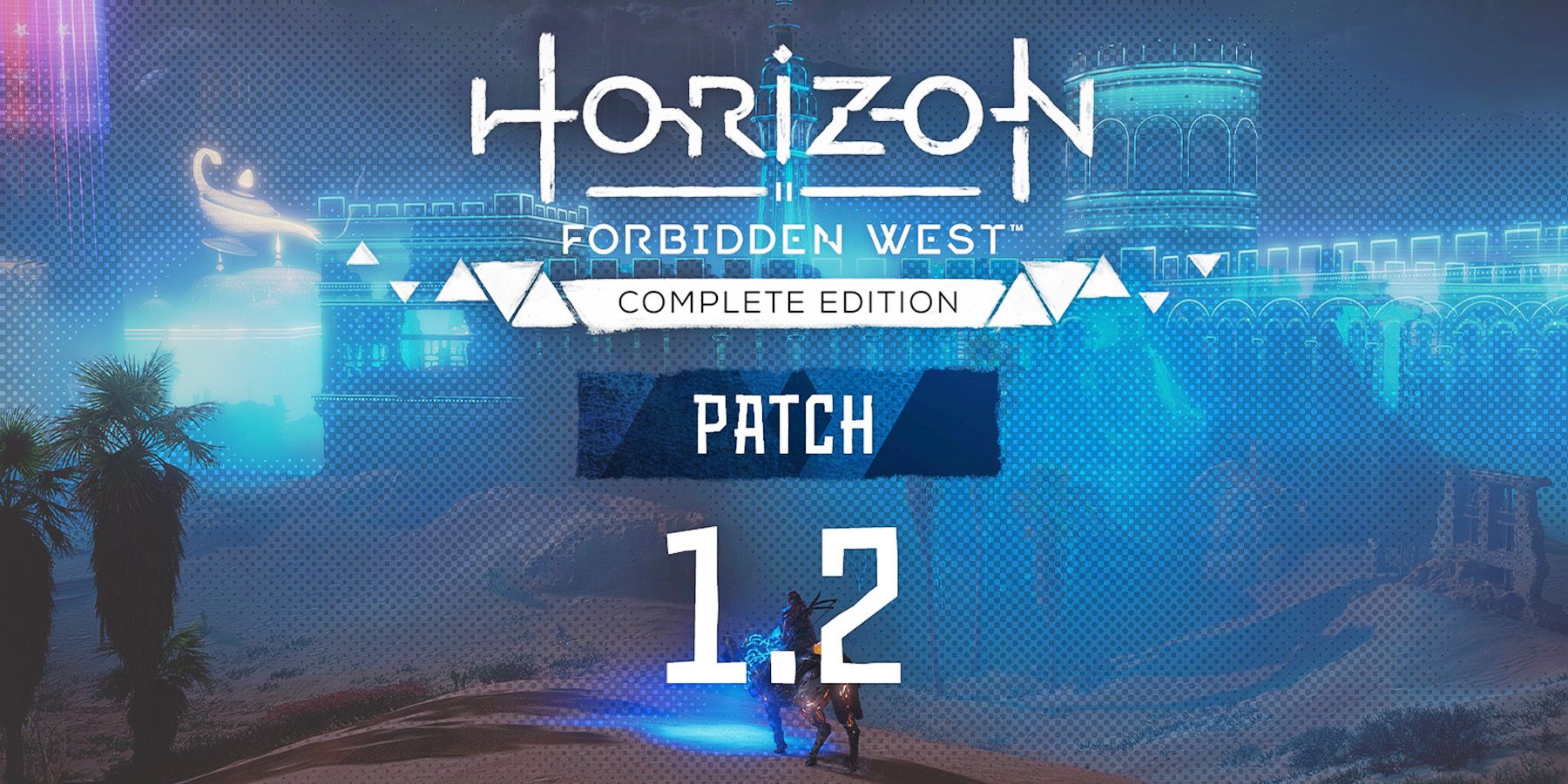 Horizon Forbidden West Update Patch 1.2 blue dot halftone shading effect edit