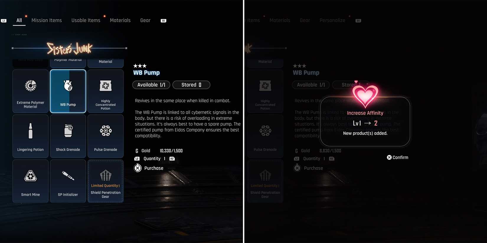 how to increase shop affinity in stellar blade