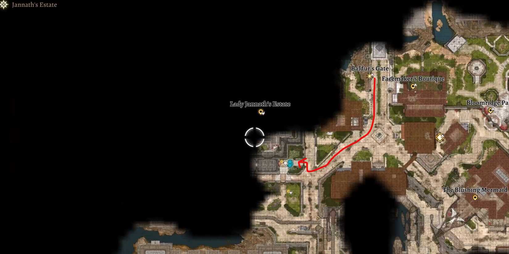 how to reach lady janneth estate in baldurs gate 3
