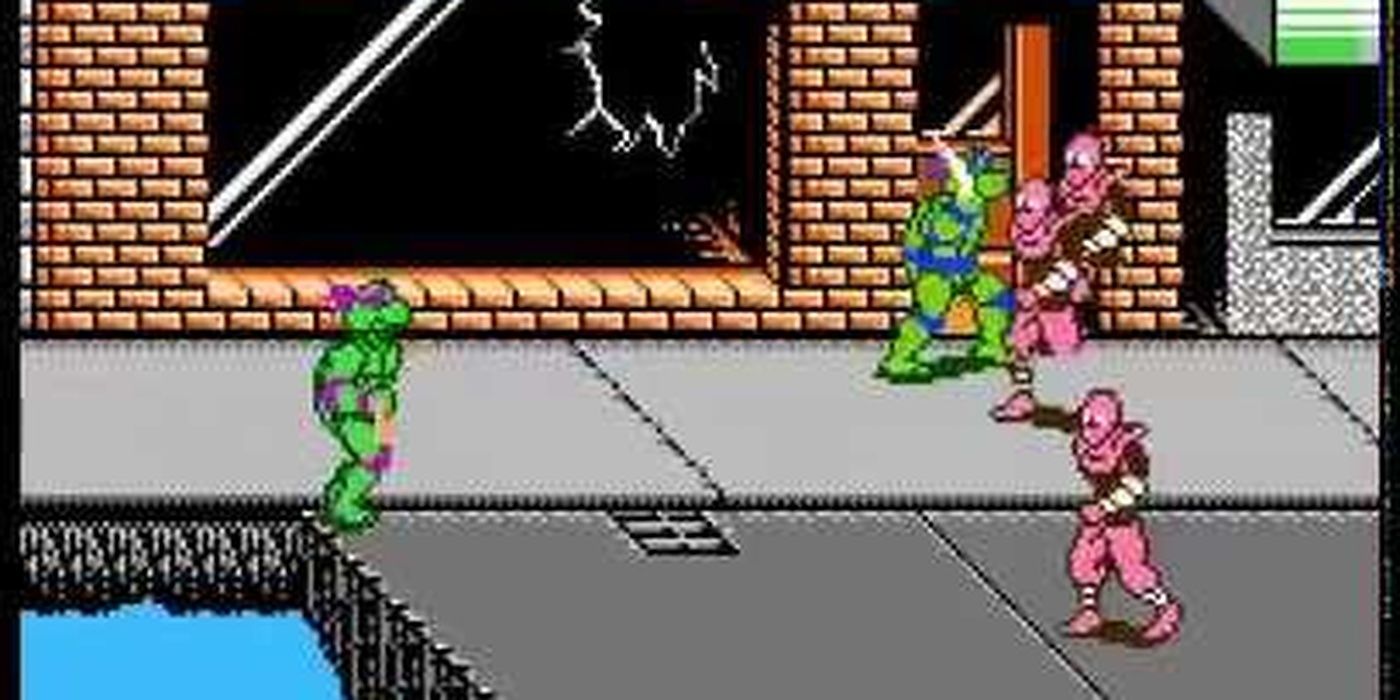 Gameplay screenshot of TMNT 3 Manhattan Project for NES