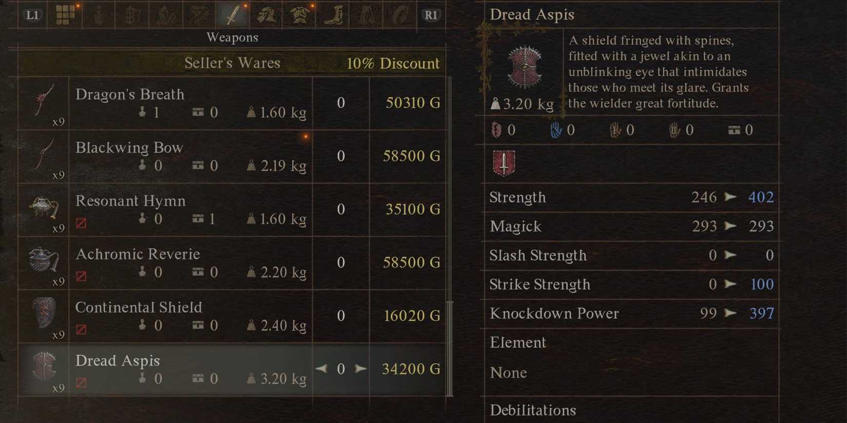 The Dread Aspis shield in Dragon’s Dogma 2