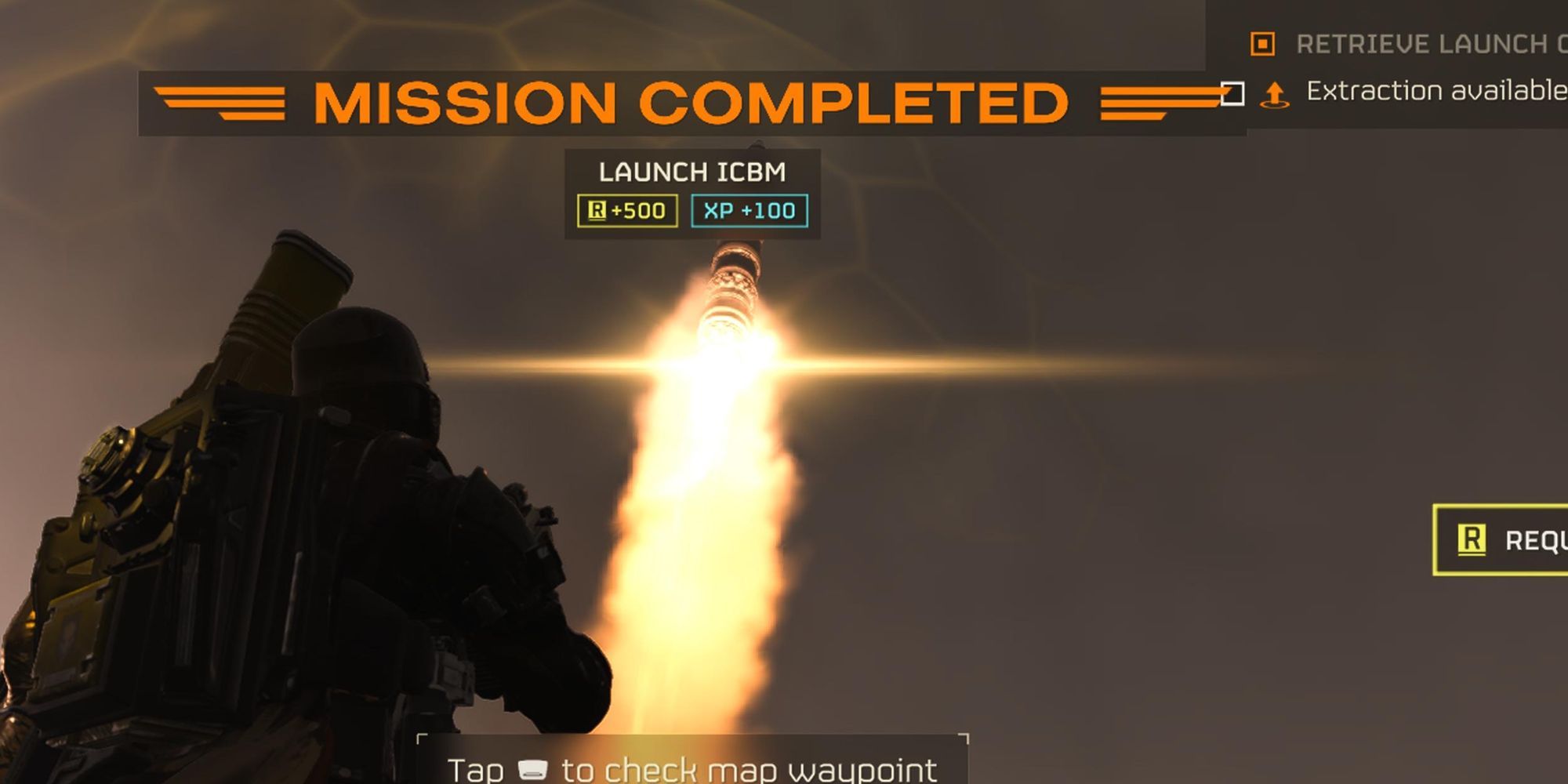 An ICBM being launched in Helldivers 2