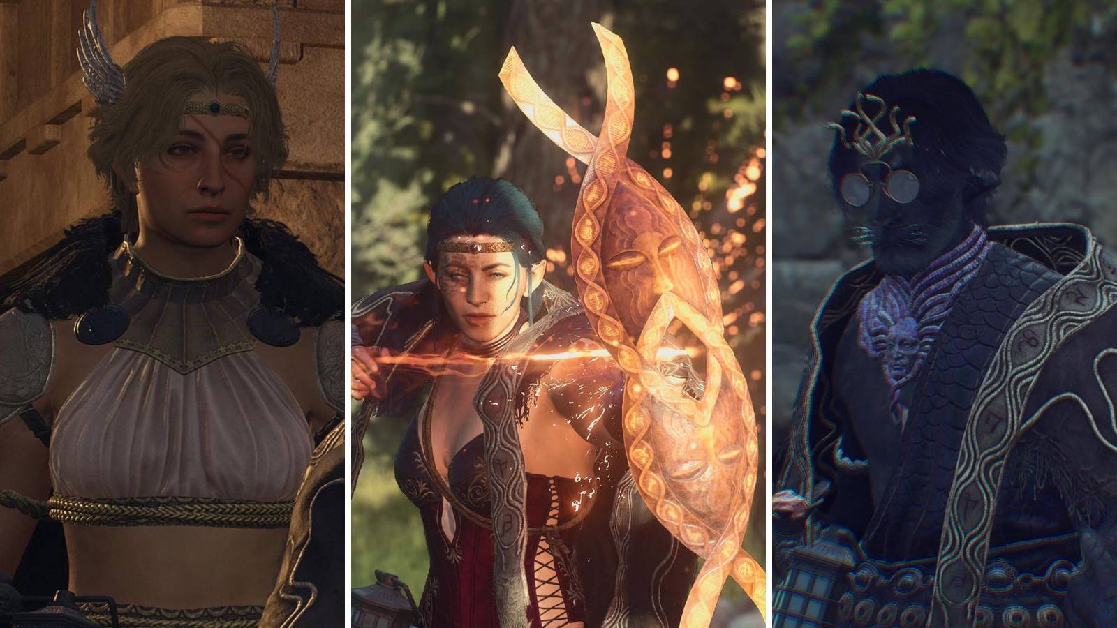 A grid showing three different armors on characters in Dragon’s Dogma 2