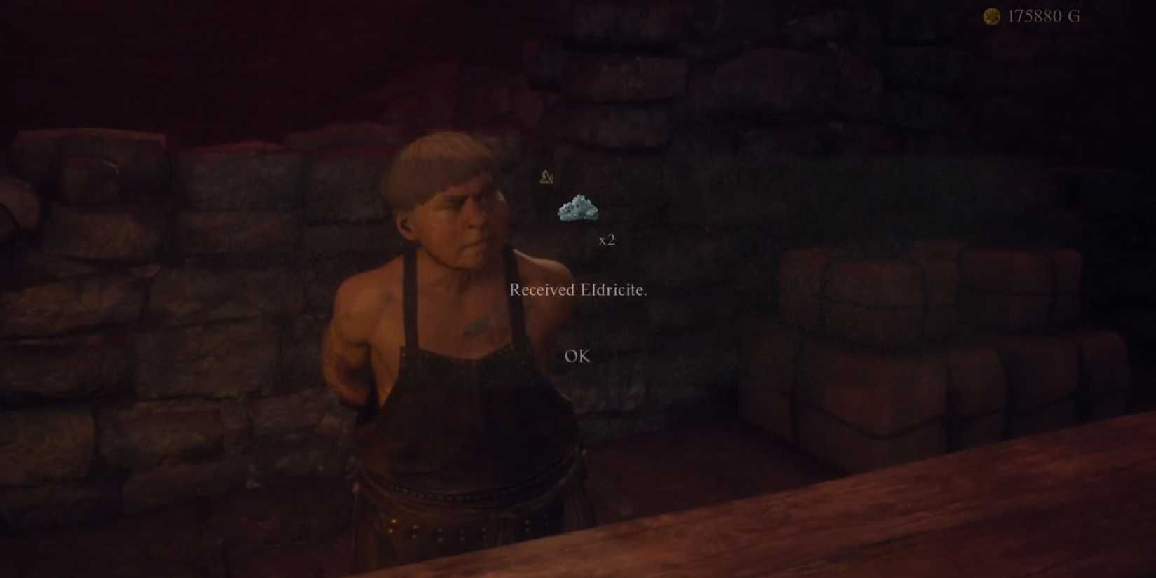 Ibrahim giving Eldricite in Dragon's Dogma 2