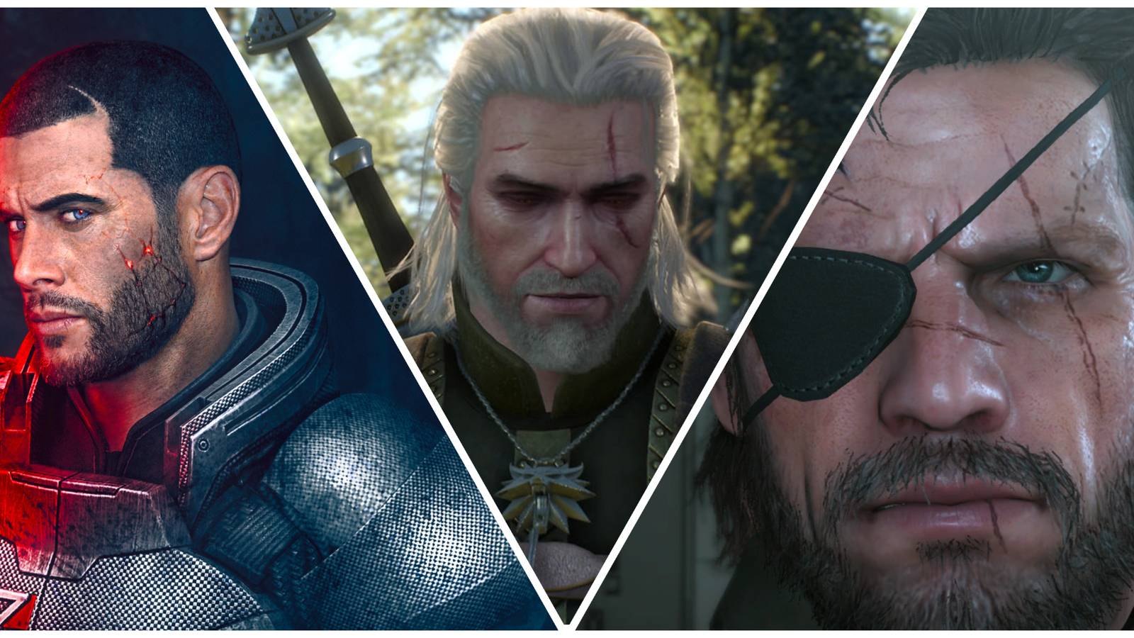 iconic scars in video games shepard geralt venom snake