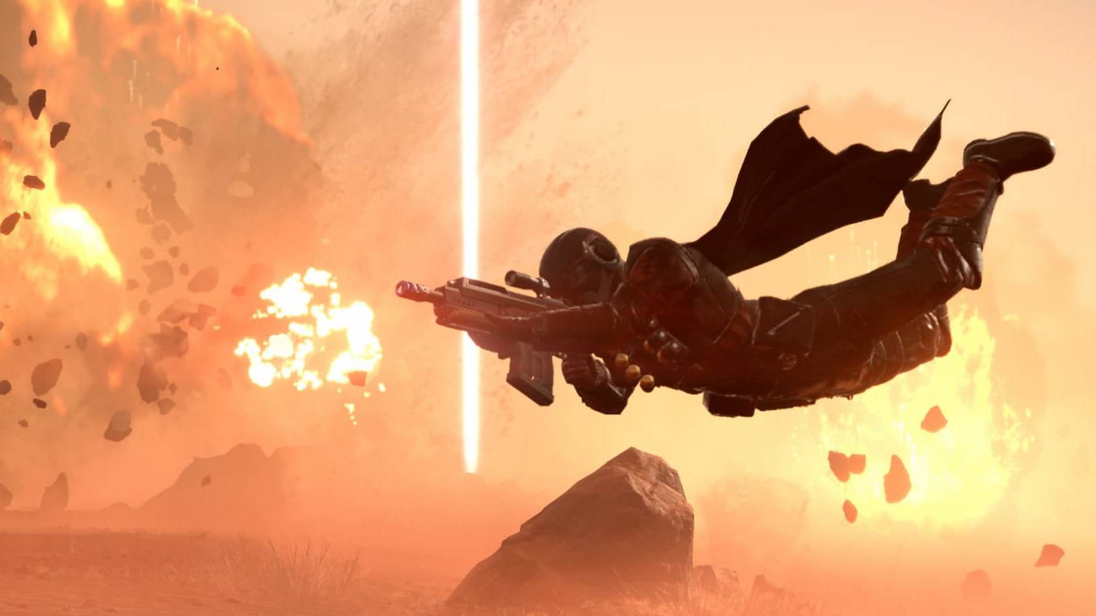 Diving with the Eruptor rifle in Helldivers 2