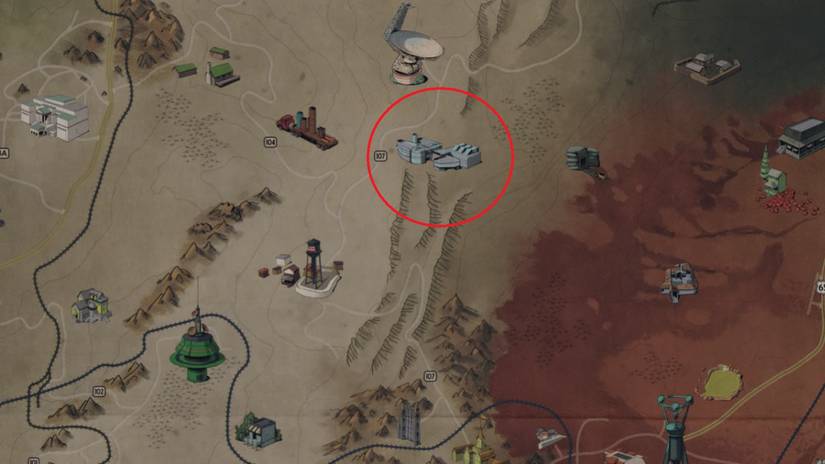 Map location of Fallout 76's West Tek Research Facility