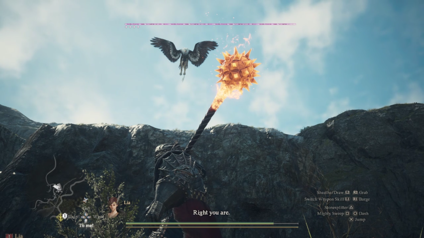 An incoming Griffin in Dragon's Dogma 2