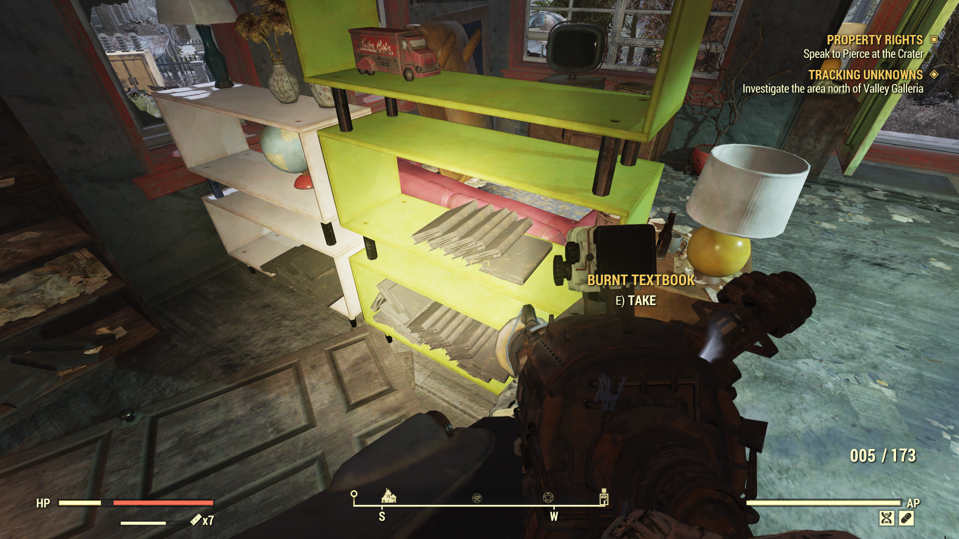 Burnt Books on a shelf in Fallout 76