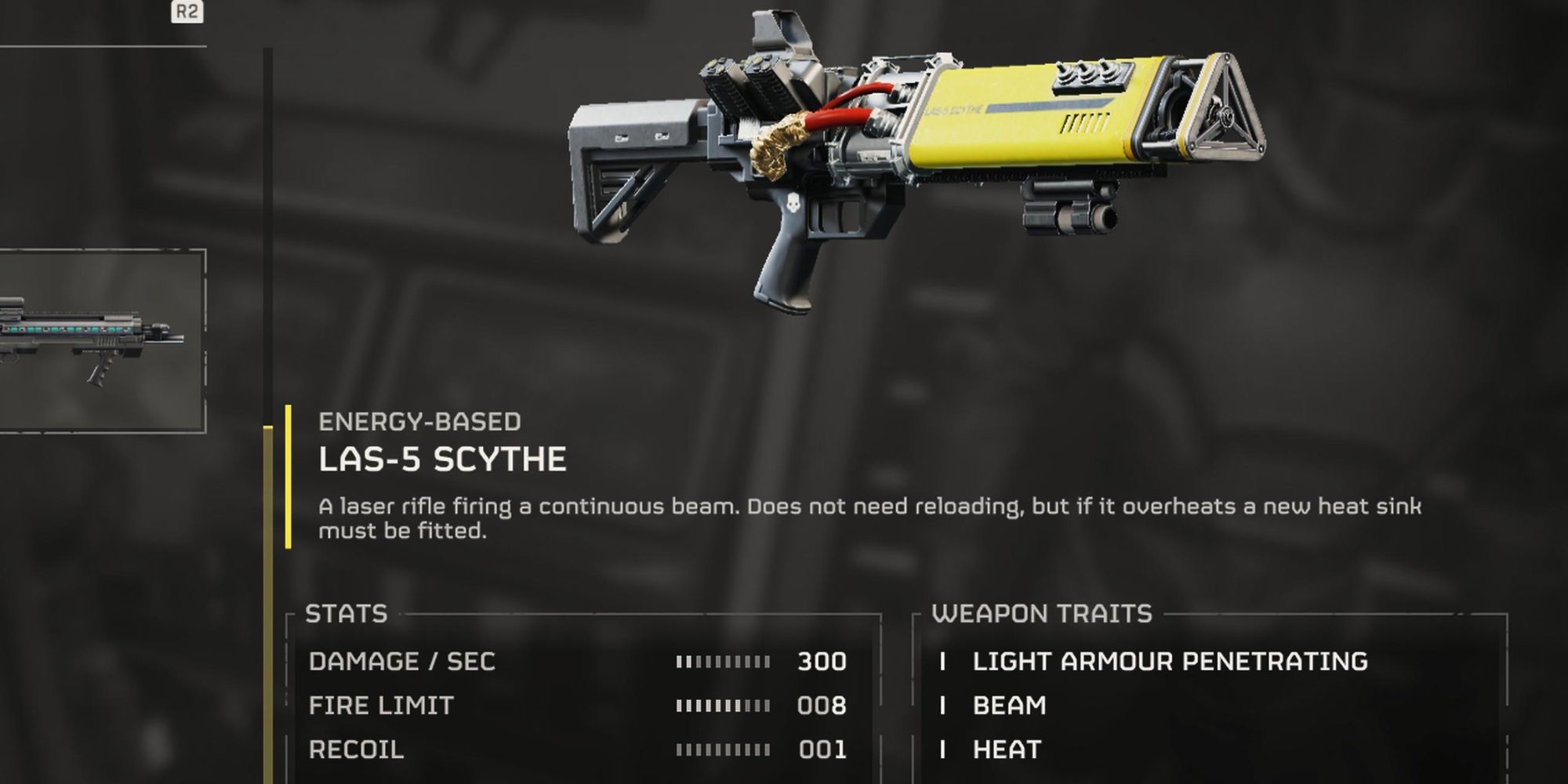 LAS-5 Scythe in Helldivers 2