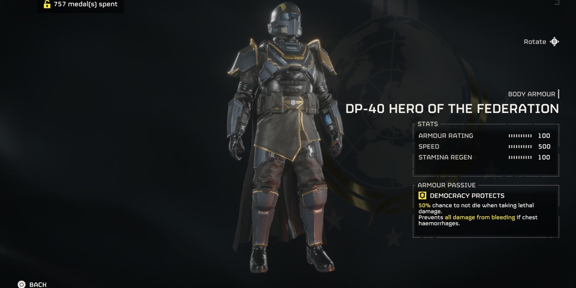 DP-40 Hero of the Federation in Helldivers 2