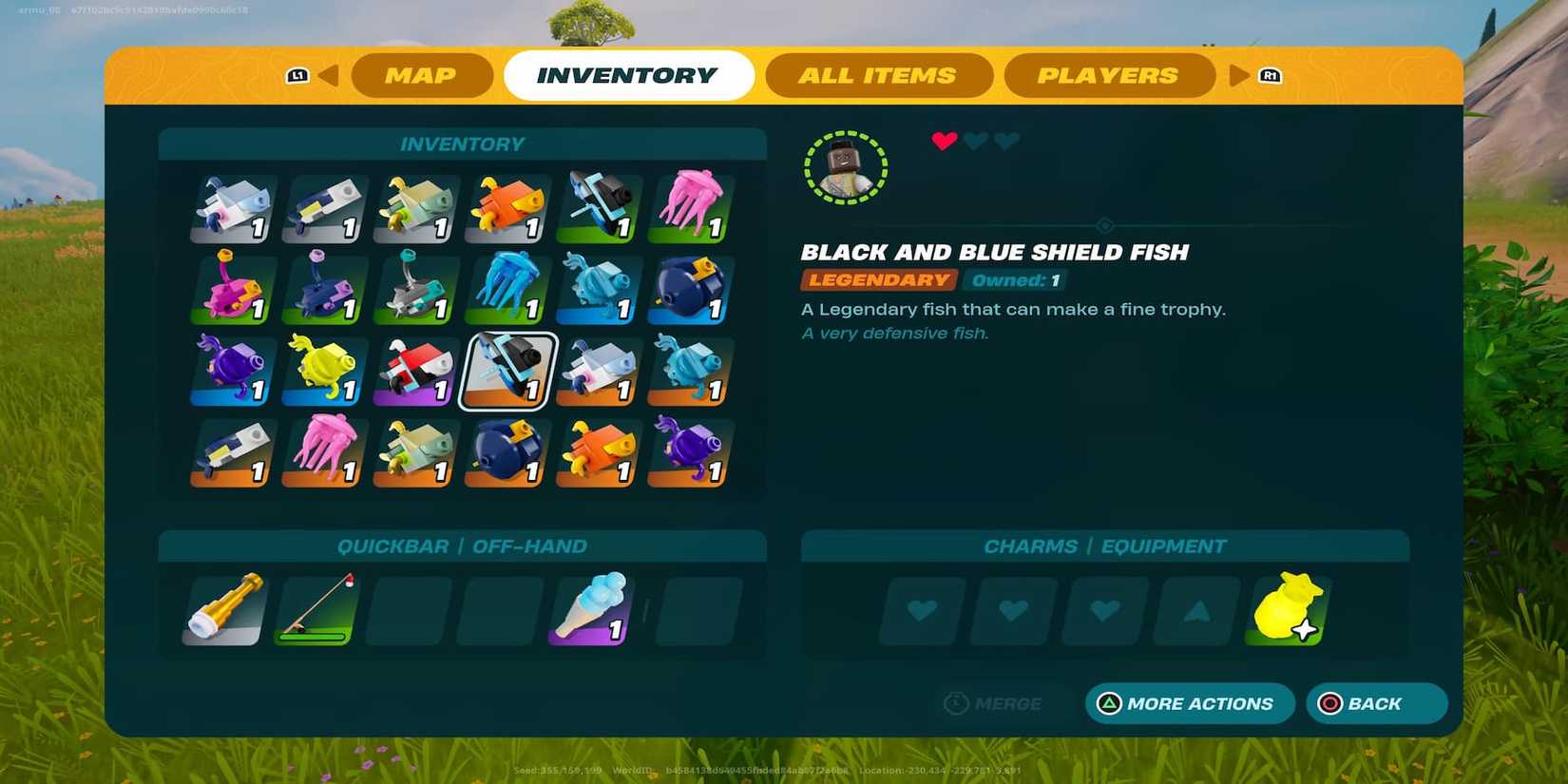 black and blue shield fish lego fortnite