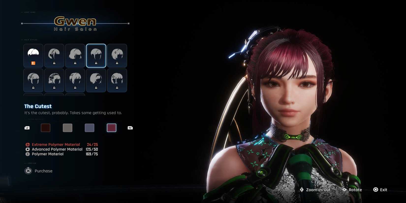 The Hair Salon menu in Stellar Blade