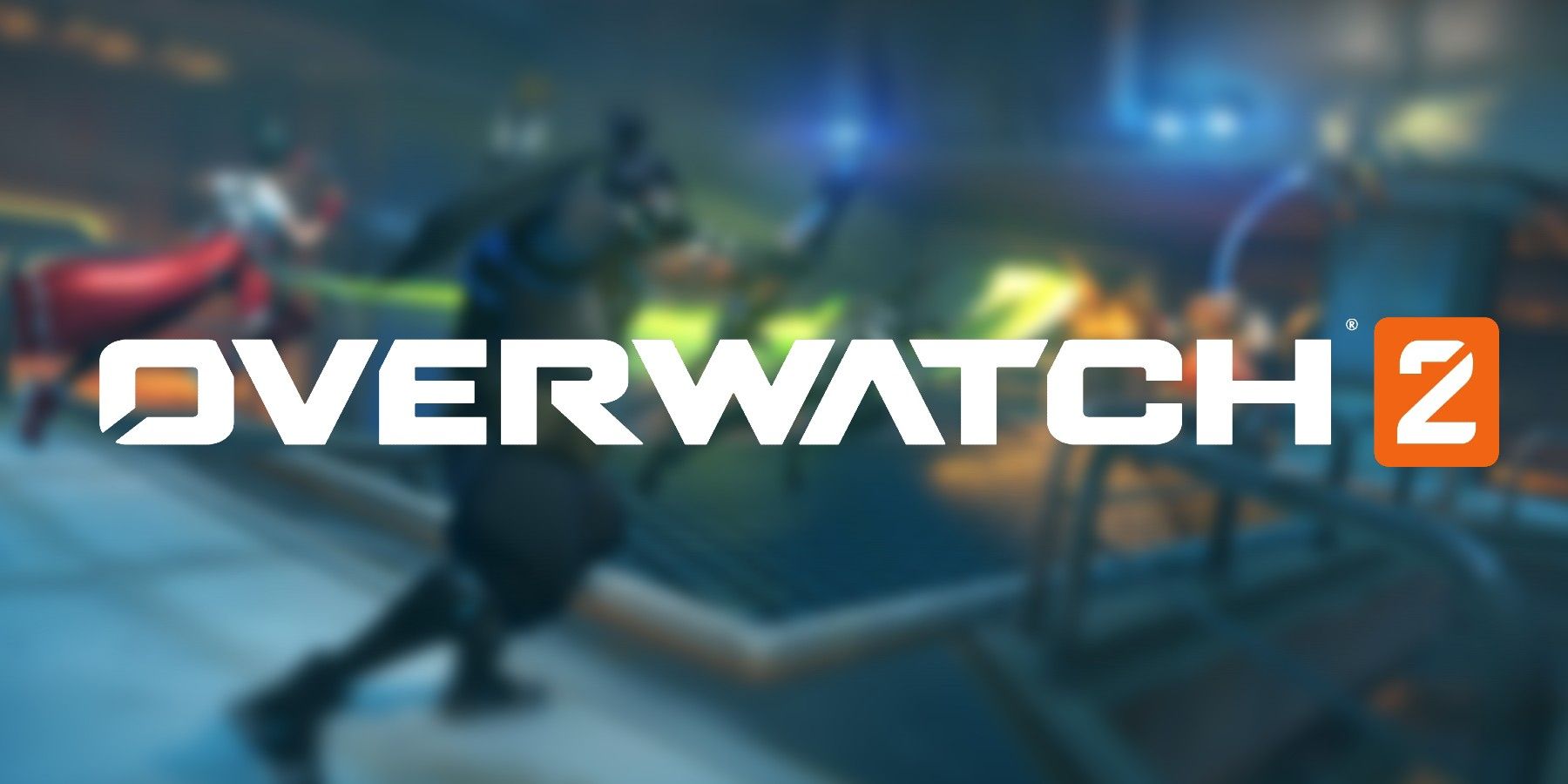 Overwatch 2 logo with team fight in background