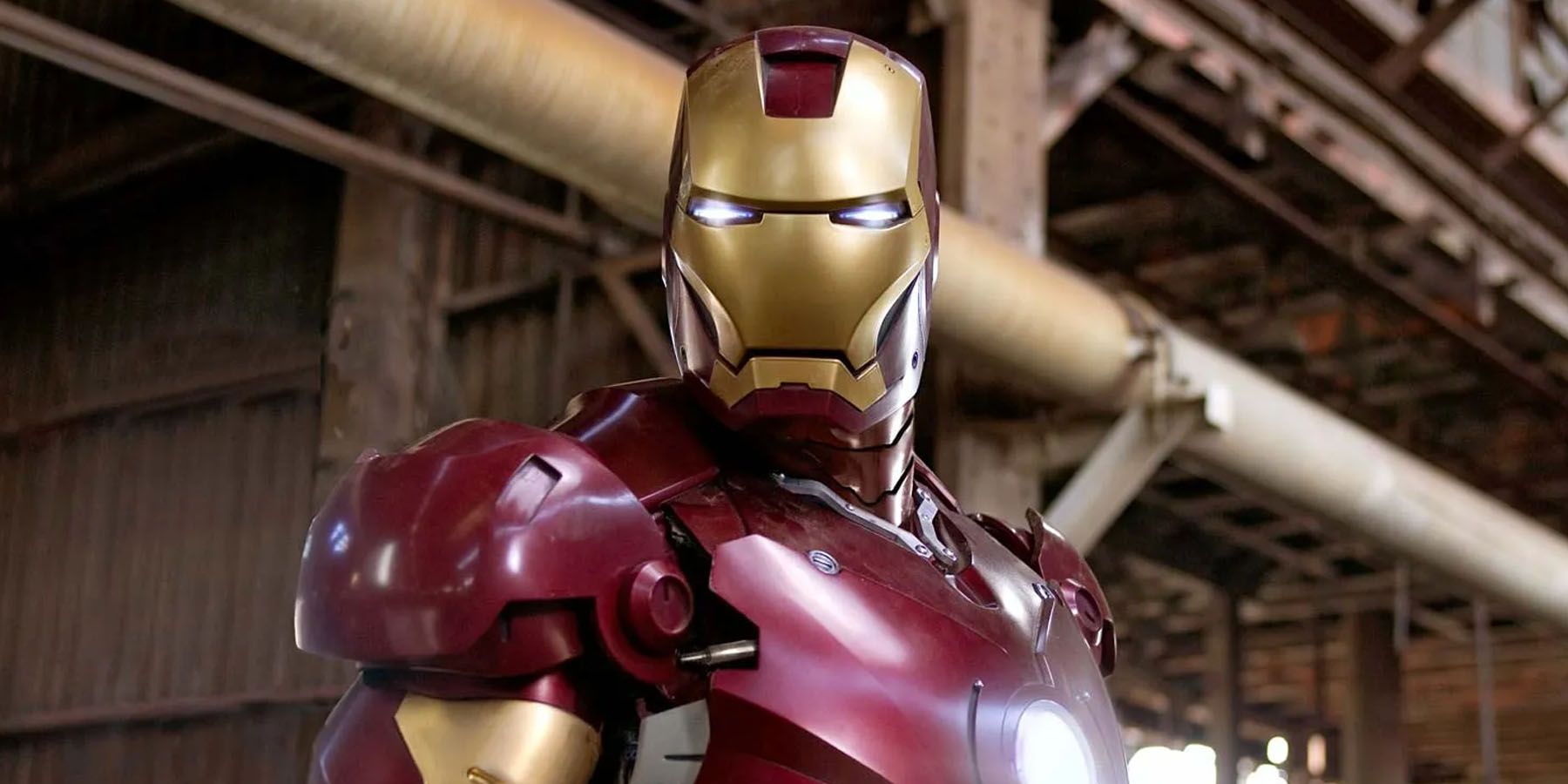 An image of Iron Man in his Mark 3 armor in the first Iron Man movie.