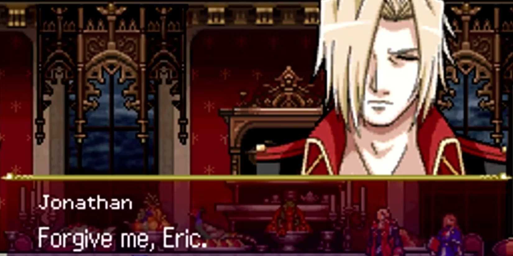 Jonathan asks Eric for forgiveness in Castlevania: Portrait of Ruin