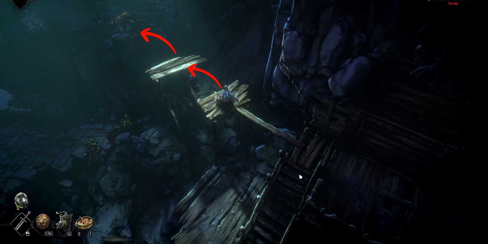 jumping across platforms in no rest for the wicked