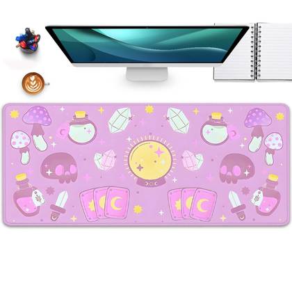 Kawaii Purple Witchy Desk Mat