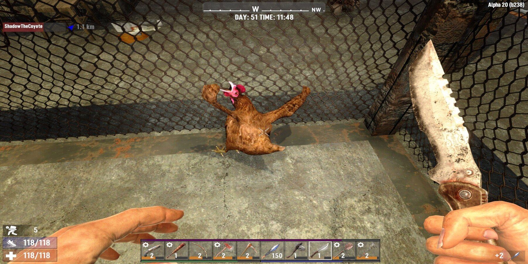 Killing A Chicken in 7 Days To Die