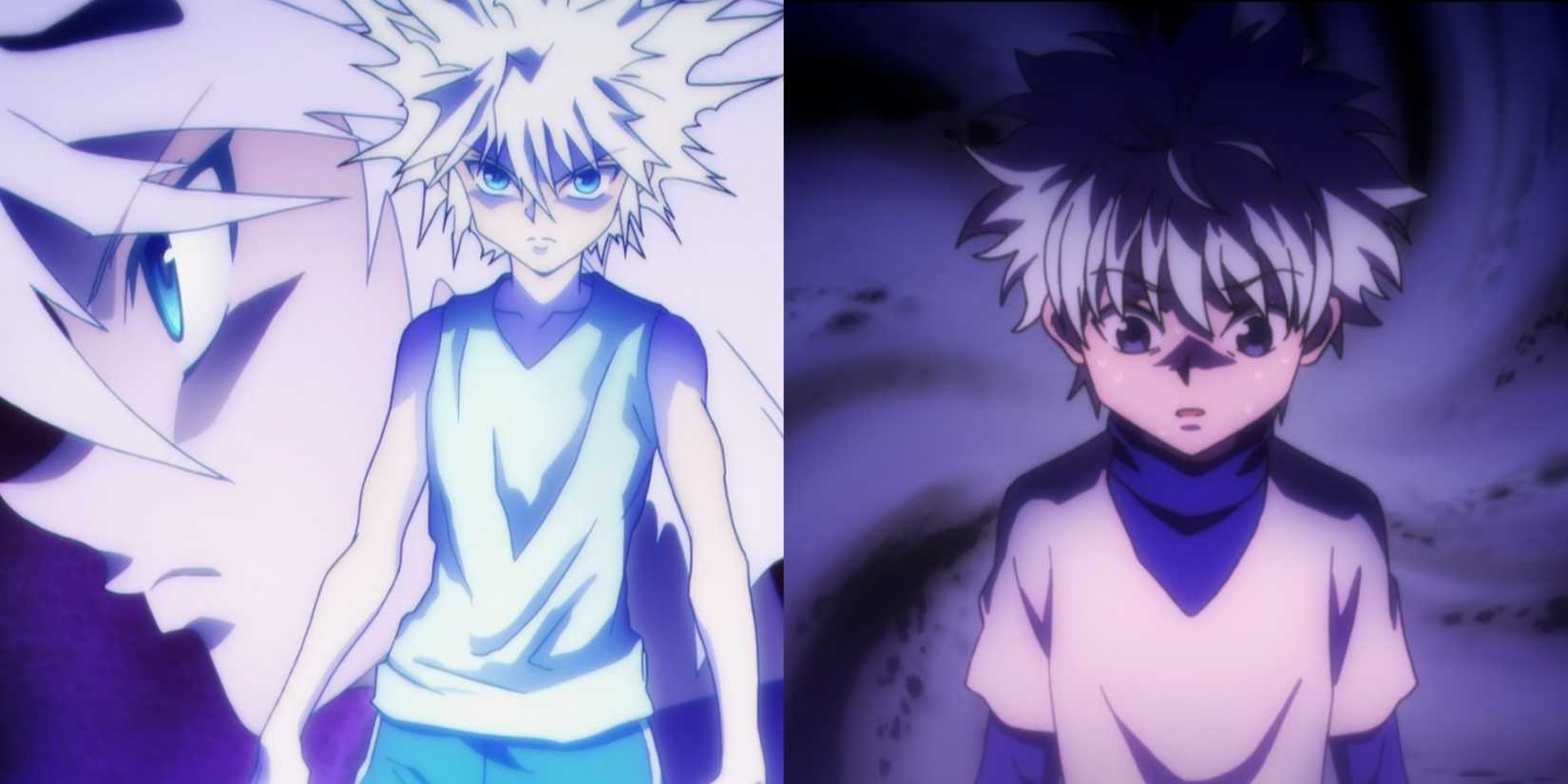 Killua using Godspeed and Killua being manipulated by Illumi Zoldyck in Hunter x Hunter