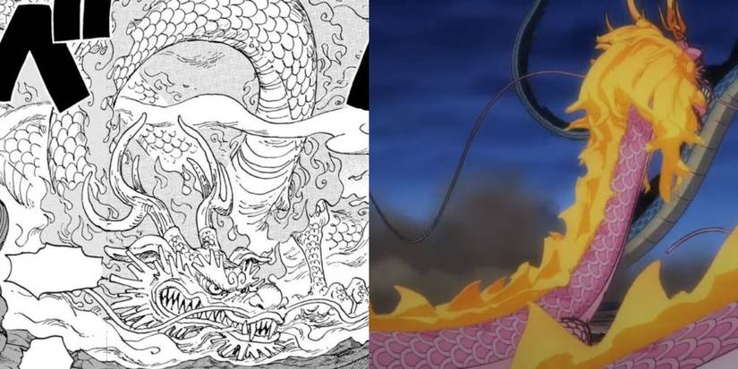 Kozuki Momonosuke Dragon Form Anime vs Manga
