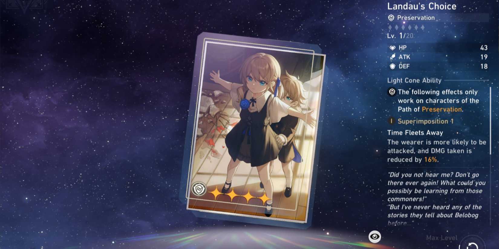 Landau's Choice Light Cone Honkai Star Rail