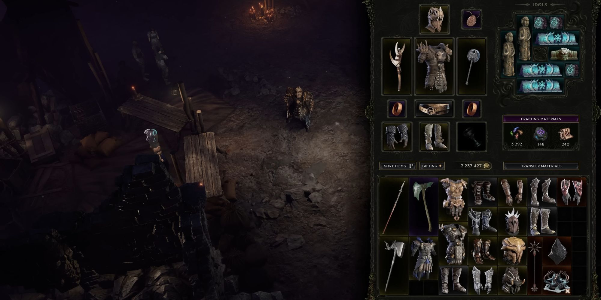 Image showing the inventory of a Sentinel in Last Epoch