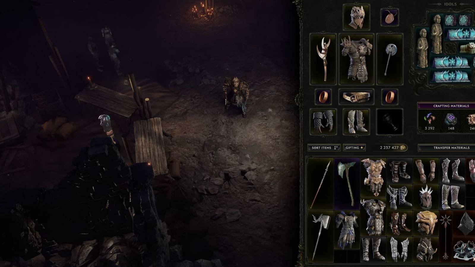 Image showing the inventory of a Sentinel in Last Epoch