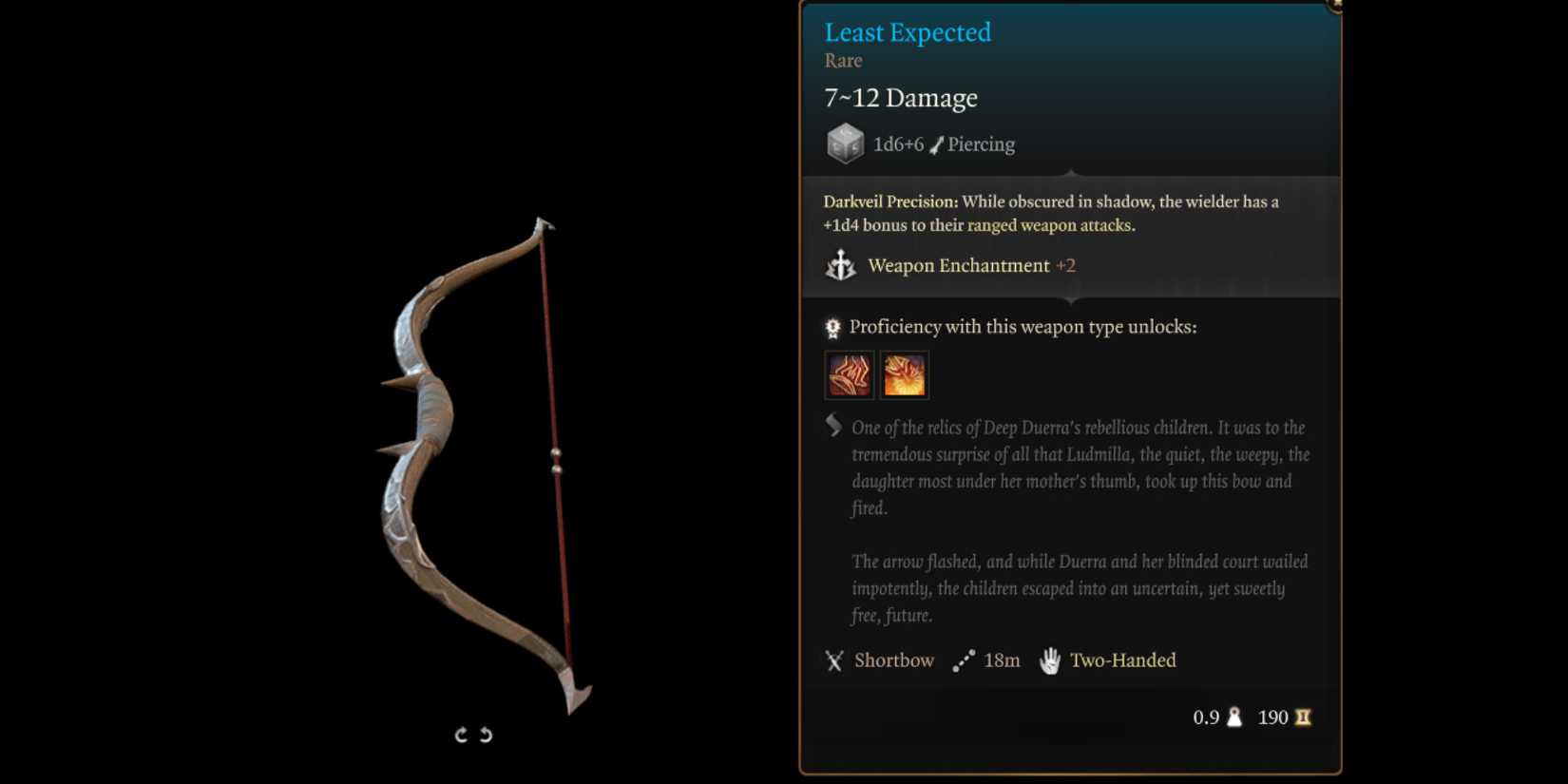 least expected bow in bg3