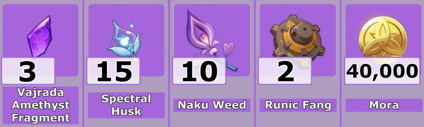 Level 40 Kuki Shinobu Ascension Mats - Genshin Impact